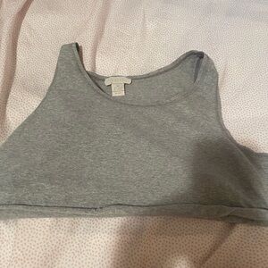 Gray cropped tank top